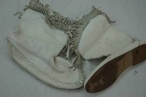 White Leather Size 10 Boots
