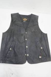 Mens HD Leather Vest Size M
