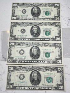 $20 Dollar Federal Reserve Notes Uncirculated