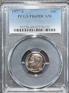 1977-S Roosevelt Dime Proof PCGS PR69 Deep Cameo