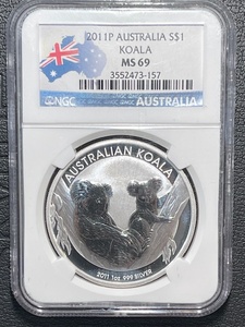 2011-P Australian Koala Silver Dollar NGC MS69