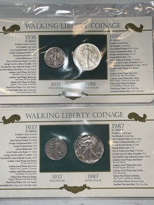 Silver Eagles and Walking Liberty Half Dollars
