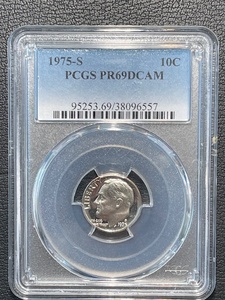 1975-S Roosevelt Dime Proof PCGS PR69 Deep Cameo