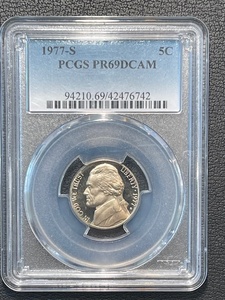 1977-S Jefferson Nickel Proof PCGS PR69 Deep Cameo