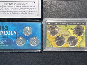 1943 Steel Lincoln Cents and Westward Nickel Set