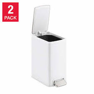lot 14 image: Kohler 6L Step Trash Bin, 2-pack-White-Some Scuffs from being Loose