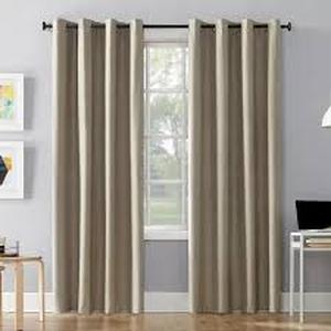 lot 15 image: SunBlk Total Blackout Noise Window Curtains 2 Panel 52x84 Bradley Khaki