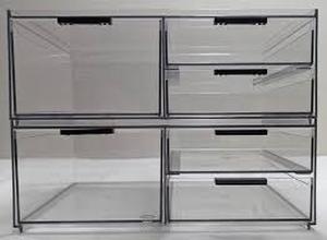 lot 24 image: iDesign Cosmetic Organizers 3 Piece Set Clear