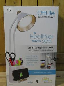 lot 43 image: Ottlite LED Desk Lamp with Wireless Charging