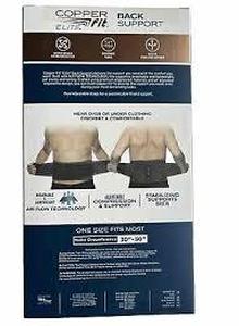 lot 45 image: Copper Fit Elite Back Support With Air Flow Back Brace- 30-50 Waist