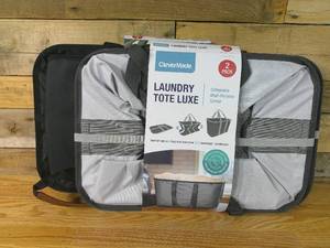 lot 17 image: Lot of 3 CleverMade Luxe Collapsible Multi-Purpose Carrier-2 Gray-1 Black