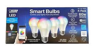 lot 62 image: Feit Electric 1648970 9W LED Smart Bulbs (4-Pack)