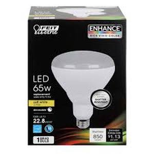 lot 76 image: Set of 4 Feit BR40 E26 (Medium) LED Bulb Soft White 65 Watt Equivalence