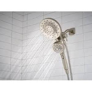 lot 87 image: Moen Attract with Magnetix 6-Spray 6.75 in. Dual Wall Mount Fixed and Handheld Shower Head in Spot Resist Brushed Nickel