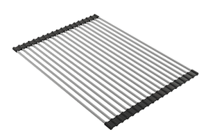 lot 105 image: BOCCHI 2350 0001 Roller Mat Stainless Steel with Black Edging for Fireclay Sinks