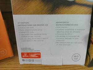 lot 135 image: Set of 3 Globe Electric 12 3 Outlet Extension Cords-Black-White-Apricot