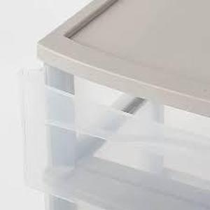 lot 147 image: 3 Drawer Wide Cart Gray - Brightroom