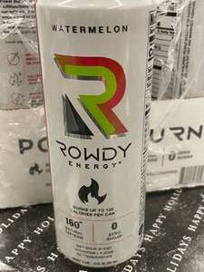 lot 4 image: Rowdy Energy Watermelon 12 Pack12 oz Cans 160g Natual Caffeine