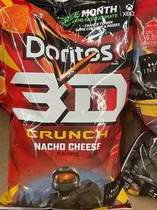 lot 5 image: Doritos 3D Crunch Nacho Cheese Box of 8 X 7.5oz Bags