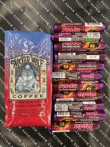 lot 99 image: Rolos and Dark roast whole bean coffee bundle