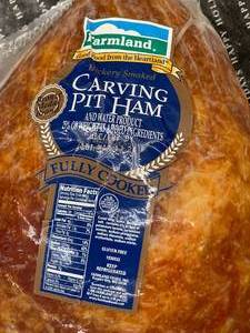 lot 50 image: B. Farmland Hickory Smoked Carving Pit Ham est 35 pounds