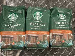 lot 124 image: Starbucks Pike PLace Ground Coffee 3 Bags