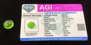 lot 35 image: AGI Labs 8.85 Cts Round Cut Natural Idocrase With COA