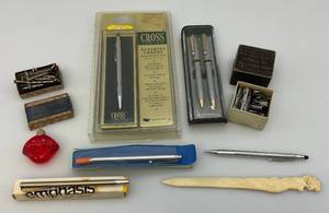 lot 70 image: Misc. Vintage Pens & More Including Cross