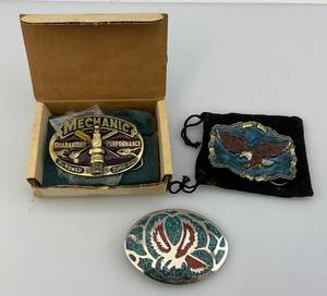 lot 72 image: Vintage Ornate Belt Buckles