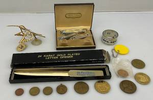 lot 90 image: Misc. Vintage Items Including Tokens