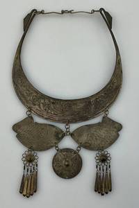lot 95 image: 1960s Thai Dancer Silver Color Ornate Necklace