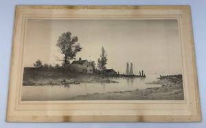 lot 209 image: Vintage J. Haller Etching 17 x 26