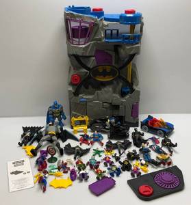 lot 218 image: Vintage Imaginex DC Super Friends Bat Cave With Action Figures & More