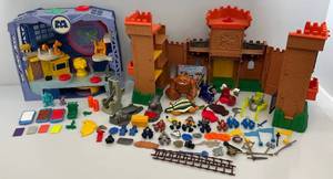 lot 219 image: Vintage Imaginex Eagle Talon Medieval Castle With Figures & More & Vintage Imaginex Monsters Inc.University  With Some Figures