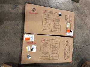 Lot of 2  Adeptus 62.2 in. Black Wood 5-shelf Ladder Bookcase with Open Back Customer Returns See Pictures