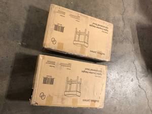 Lot of 2  Nathan James Hylie 24 in. Beige Fabric Cushion Light Brown Finish Nailhead Wood Counter Height Bar Stool  Customer Returns See Pictures