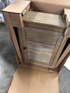 Home Decorators Collection Stanhope 22 in. W x 8 in. D x 30 in. H Bathroom Storage Wall Cabinet in Reclaimed Oak Customer Returns See Pictures