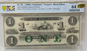 1860s Uncirculated One Dollar Bill (VERY RARE)