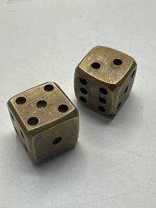 Pair of Solid Brass Dice