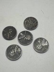 Lot of 5 Steel Pennies