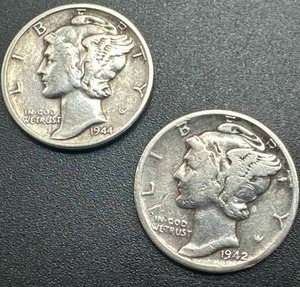 Lot of 2 Mercury Dimes