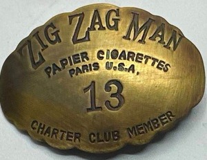 Zig Zag Brass Pinback Badge