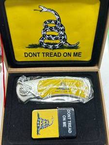 Dont Tread on Me Knife & Lighter Set (new)