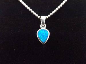 .925 Sterling Silver Opal Crystal Pendant Necklace