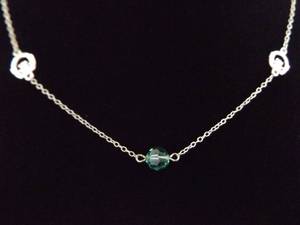 .925 Sterling Silver Aquamarine Crystal Claddagh  Necklace