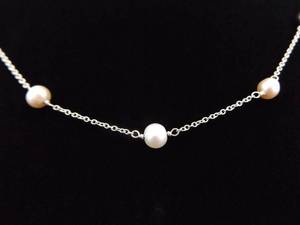 .925 Sterling Silver Genuine Multi Colored Pearl Necklace