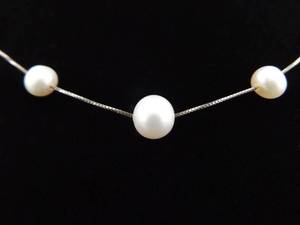 .925 Sterling Silver Genuine Pearl Necklace