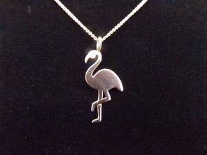 NEW .925 Sterling Silver Rose Gold Vermeil Flamingo Pendant Necklace
