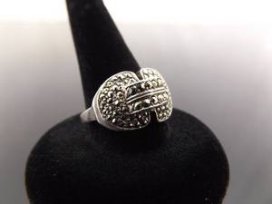 .925 Sterling Silver Art Nouveau Buckle Knot Ring Size 7.5
