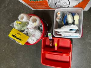 Painting Supplies  Rollers  Brushes  Drop Cloths  Handy Paint Pale with Liners  ETC